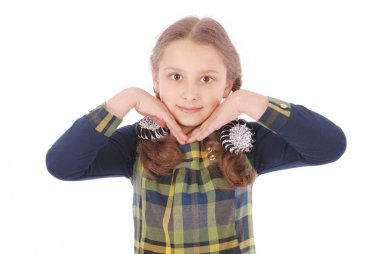 küçük kız gülümseyerek portre