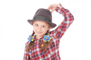 küçük kız gülümseyerek portre