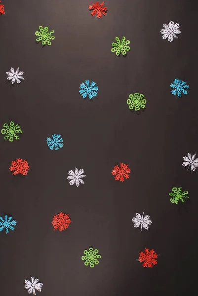 O contexto de Ano Novo de flocos de neve de papel — Fotografia de Stock