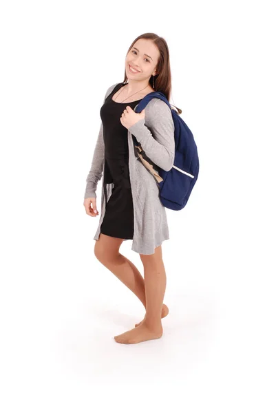 Retrato de adolescente con mochila escolar —  Fotos de Stock