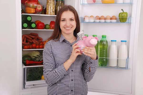 kumbara (para kutusu duran genç güzel kadın) 