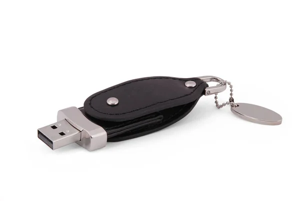 Läder Usb flash-enhet — Stockfoto