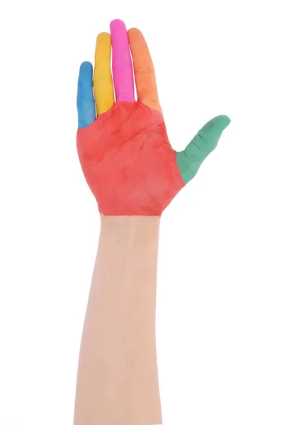 Hand of the child painted watercolor — Stock Photo, Image