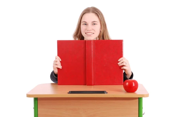 Education, people, teenager and school concept - teenager school girl — Stock Photo, Image