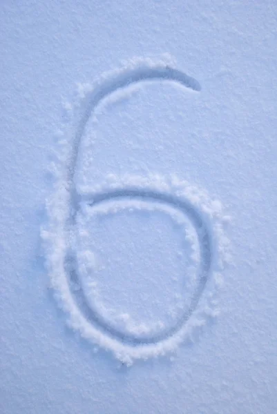 Winter numbers handwritten — Stock Photo, Image