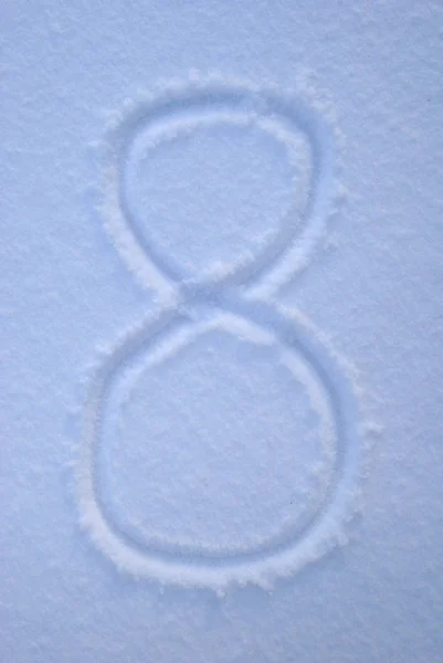 Winter numbers handwritten — Stock Photo, Image