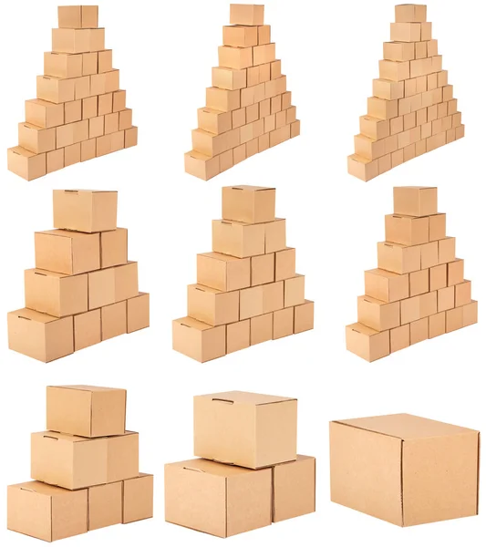 Cardboard boxes.Pyramid from boxes — Stock Photo, Image