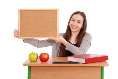 Eğitim, insanlar, genç ve okul kavramı - genç liseli kız