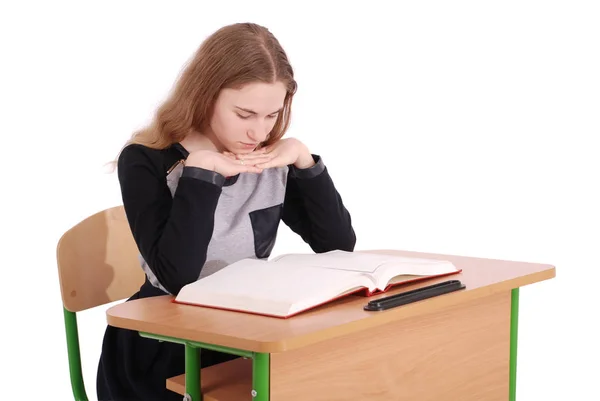Onderwijs, school, mensen en tiener concept - tiener school meisje — Stockfoto