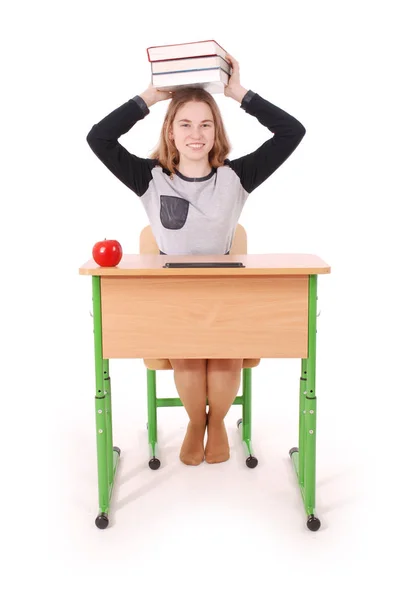 Istruzione, persone, adolescente e il concetto di scuola - adolescente ragazza della scuola — Foto Stock