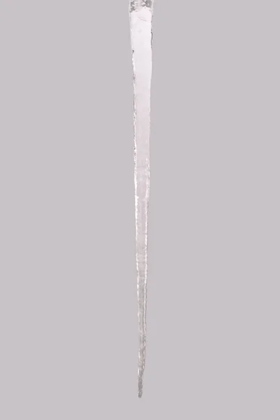 Icicle isolated on a grey (Clipping path) — Stock Photo, Image