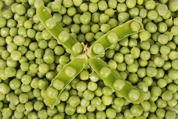 Πράσινο Μπιζέλια υφή φόντου λαχανικών — Φωτογραφία Αρχείου