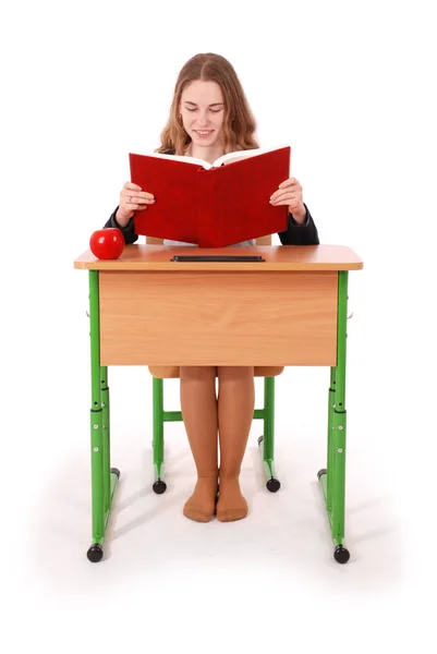 Onderwijs, school, mensen en tiener concept - tiener school meisje — Stockfoto