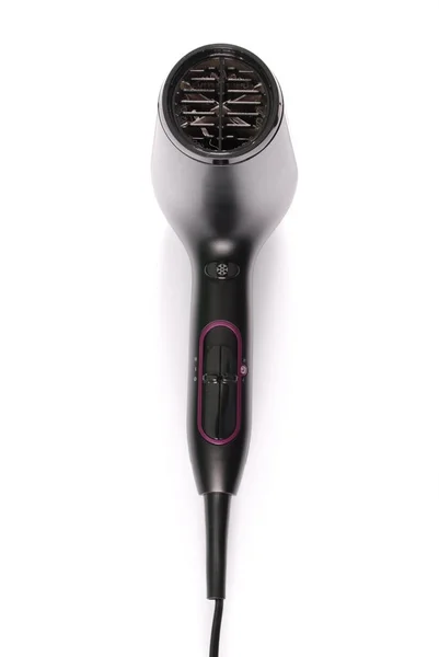 Black hairdryer isolated — Stock Photo, Image