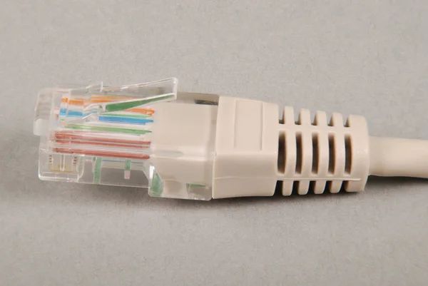 Lan cable and connector RJ45 — Stock Photo, Image