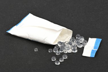 Polymer pellets. Pile of silica gel.  clipart