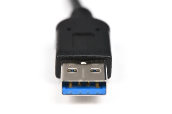 Leenden Usb abstraktion. Närbild Usb kabel. Selektiv inriktning. — Stockfoto