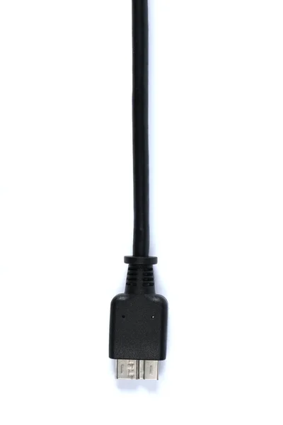 Nahaufnahme USB-Kabel isoliert auf weiß. — Stockfoto