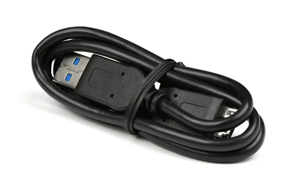 Черный USB-кабель . — стоковое фото