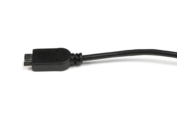 Cable USB de primer plano aislado en blanco . — Foto de Stock