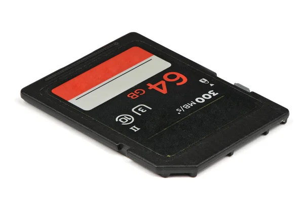 A modern szakmai memóriakártya 64gb tárolókapacitással rendelkezik — Stock Fotó