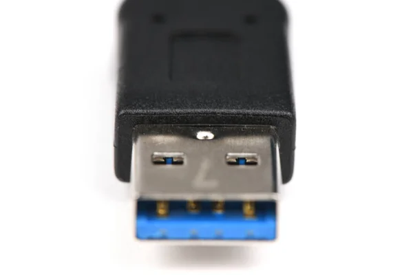 Senyum abstraksi USB. Tutup kabel USB. Fokus selektif . — Stok Foto