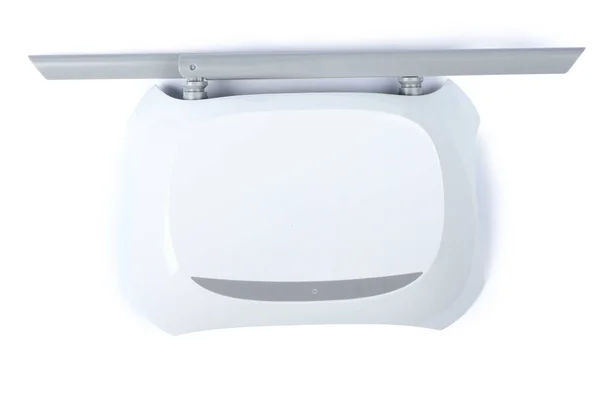 Roteador WI-FI branco com duas antenas (caminho de recorte ) — Fotografia de Stock