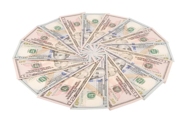 Mandala kaleidoszkóp a pénzt. Absztrakt pénzt háttér raszteres minta ismételt mandala kör. — Stock Fotó