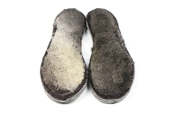 Winter fur insoles for shoes — Stock Photo, Image