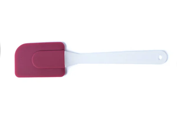 Silikon spatulası beyaz bir spatula üzerinde izole edilmiş. — Stok fotoğraf