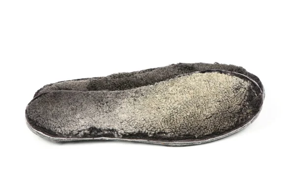 Beyaz Arka Plandaki Ayakkabılar Için Kış Kürkü Tabanları Yüksek Çözünürlüklü — Stok fotoğraf