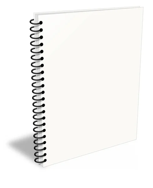 Caderno Espiral Vazio Ilustração Renderização Isolado Sobre Fundo Branco — Fotografia de Stock