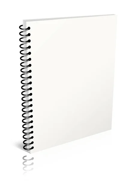 Empty Spiral Notebook Illustration Rendering Isolated White Background — Stock Photo, Image