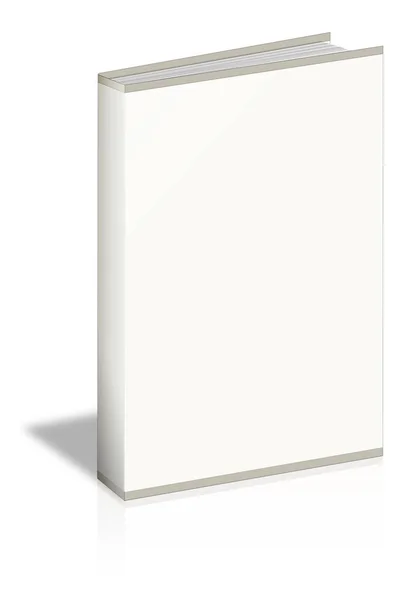 Κενό Κάθετο Πρότυπο Βιβλίου Που Στέκεται Στη Λευκή Επιφάνεια Προοπτική — Φωτογραφία Αρχείου