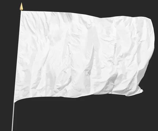 Απομονωμένες λευκή σημαία — Φωτογραφία Αρχείου