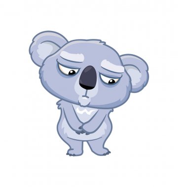 Beyaz üzerinde üzgün Koala