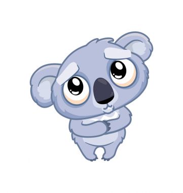 Apologetic Koala over white clipart