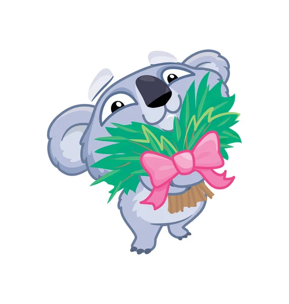 Koala s květinami — Stock fotografie