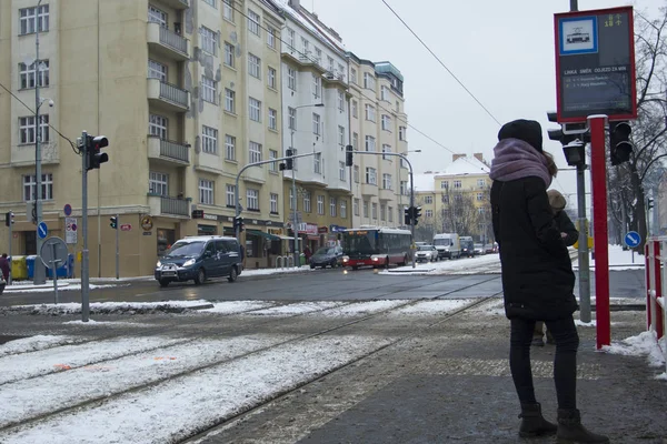 Prague Tsjechië Januari 2017Usual Dag Stad Stockfoto