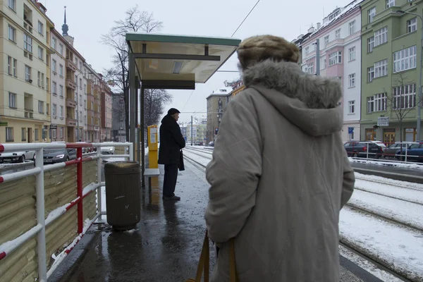 Prague Tsjechië Januari 2017Usual Dag Stad Stockfoto