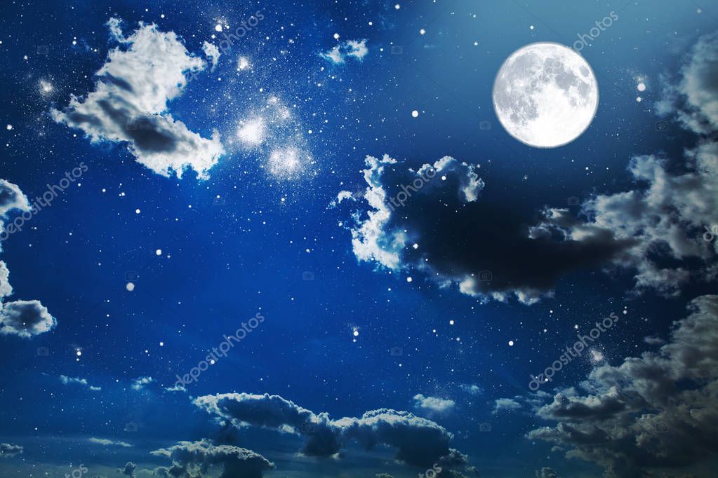 Night sky with stars and full moon background Stock Photo by ©Ivantsov  129496606
