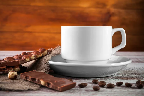 Coffee on a wooden background — Stock Photo, Image