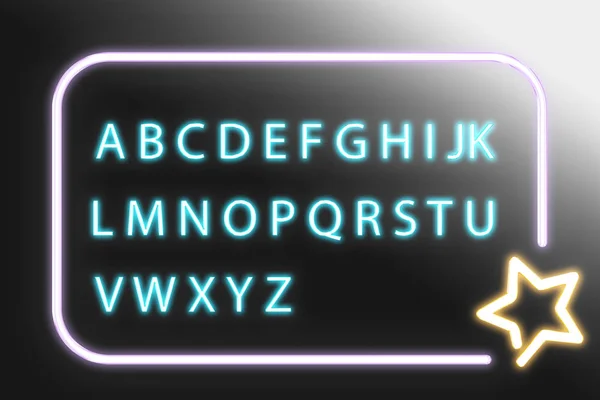 Neon light glowing alphabet — Stock Photo, Image