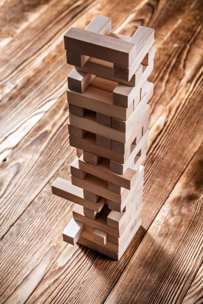 Tower from wooden blocks — Stock Photo, Image