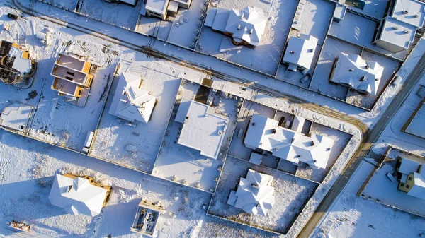 Вид на город, покрытый снегом — стоковое фото