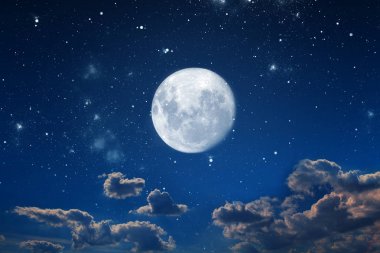 arka plan gece gökyüzünde yıldızlar ve ay ile. Nasa tarafından döşenmiş bu görüntü unsurları