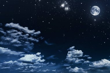 arka plan gece gökyüzünde yıldızlar ve ay ile. Nasa tarafından döşenmiş bu görüntü unsurları