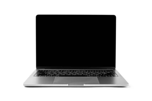 白い背景に隔離された現代のノートパソコンは — ストック写真