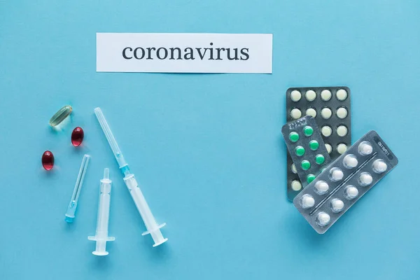 Coronavirus 2019 n-Cov概念。Coronavirus和ta的药物 — 图库照片