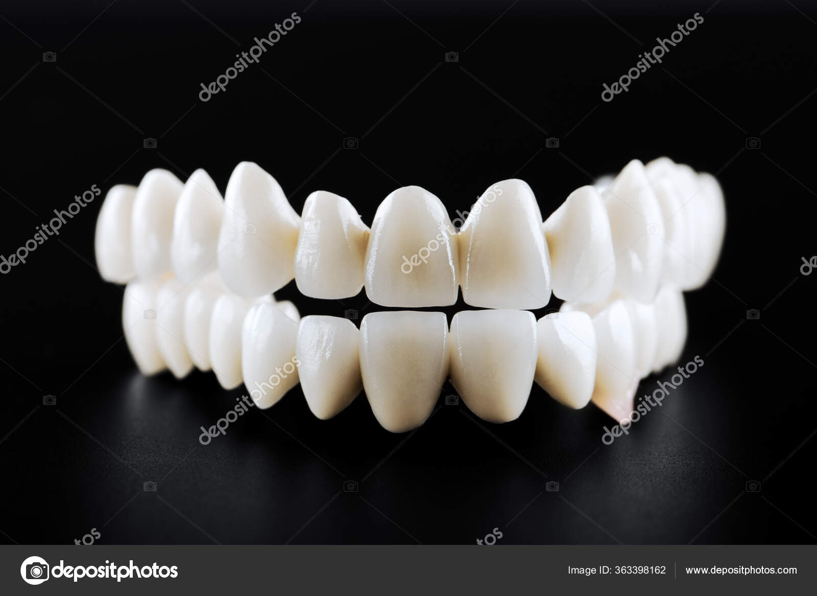White Ceramic Teeth Isolated Black Background Stock Photo by ©Ivantsov